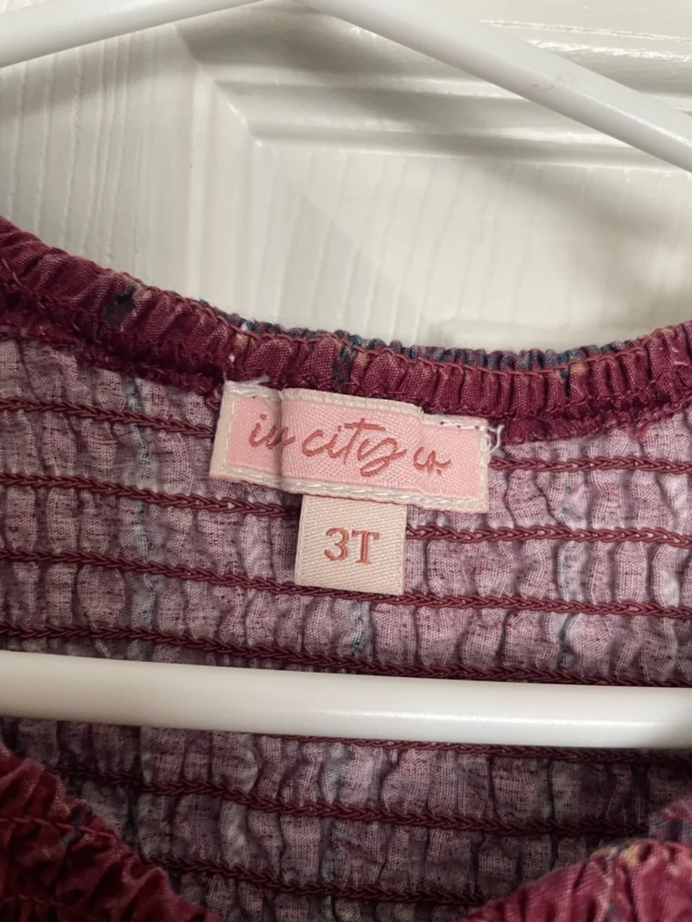 Ivy City Co 100% Cotton Girls Smocked Burgundy Plaid Dress with Ruffle Sleeves